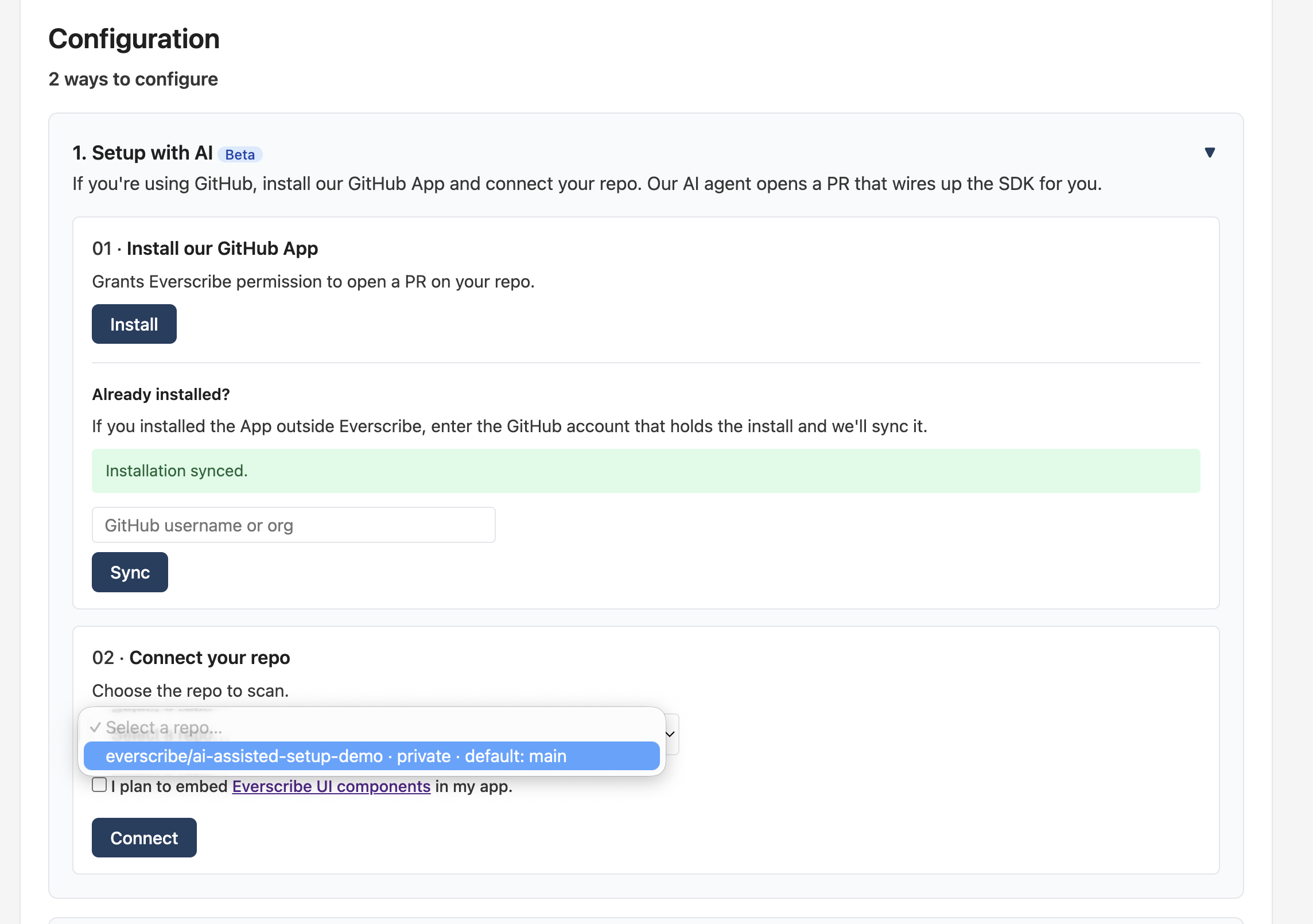 Connect your repository